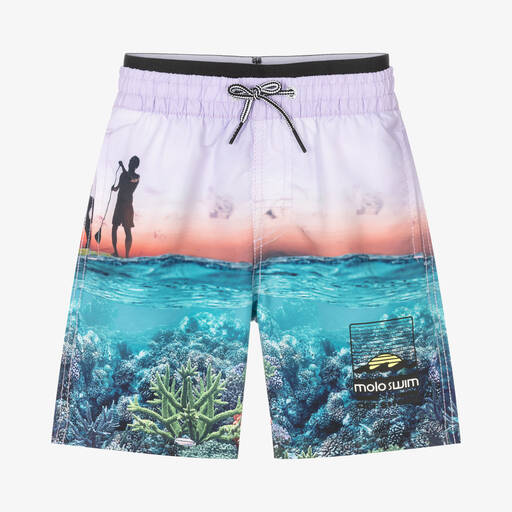 Molo-Blaue Korallenriff-Badeshorts (LSF 50+) | Childrensalon Outlet