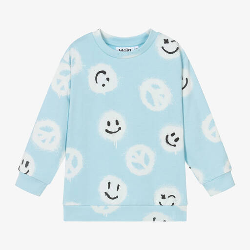 Molo-Boys Blue Cotton Graffiti Sweatshirt | Childrensalon Outlet