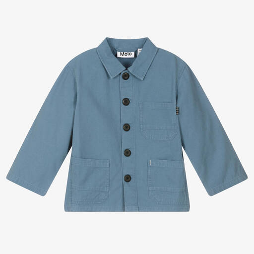 Molo-Boys Blue Cotton Jacket | Childrensalon Outlet