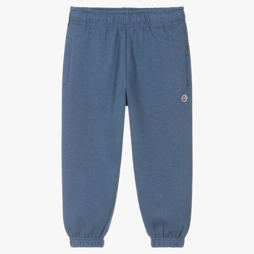 Molo-Boys Blue Cotton Jersey Joggers | Childrensalon Outlet