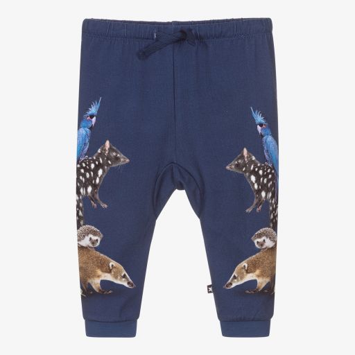 Molo-Boys Blue Cotton Joggers | Childrensalon Outlet