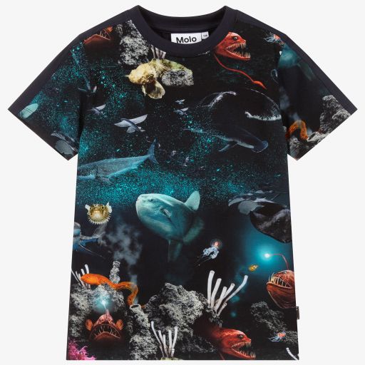 Molo-Boys Blue Deep Sea T-Shirt | Childrensalon Outlet