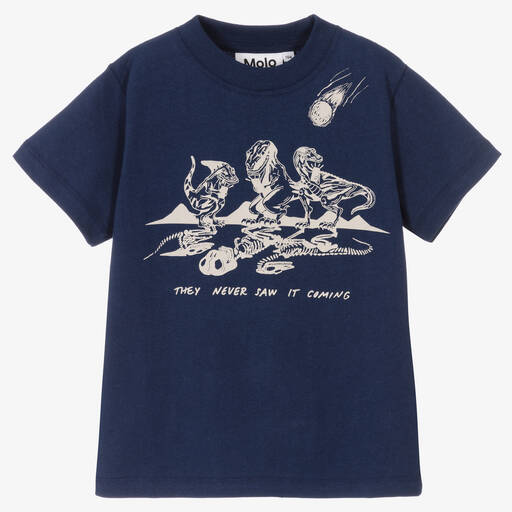 Molo-Boys Blue Dinosaur T-Shirt | Childrensalon Outlet