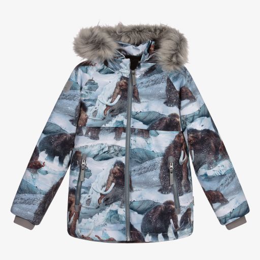 Molo-Голубая лыжная куртка с мамонтами для мальчиков | Childrensalon Outlet