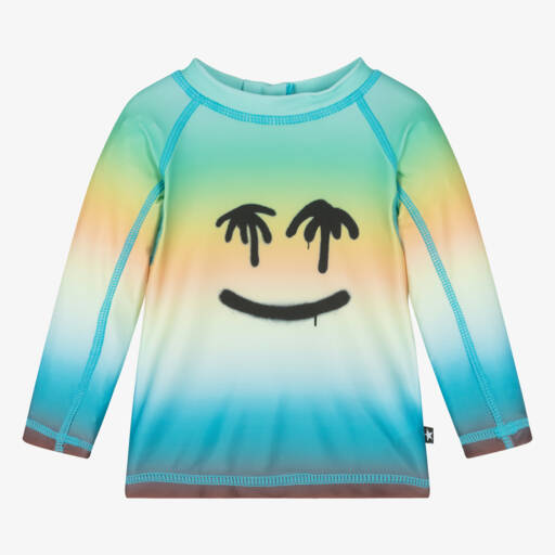 Molo-Boys Blue Palm Sun Guard Top | Childrensalon Outlet