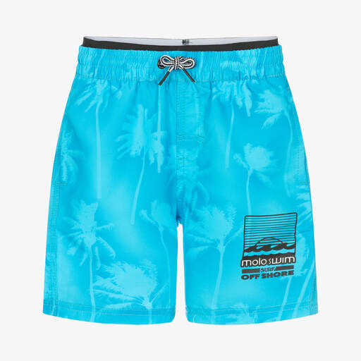 Molo-Голубые плавки-шорты с пальмами (UPF50+) | Childrensalon Outlet