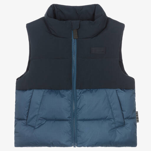 Molo-Boys Blue Puffer Gilet | Childrensalon Outlet