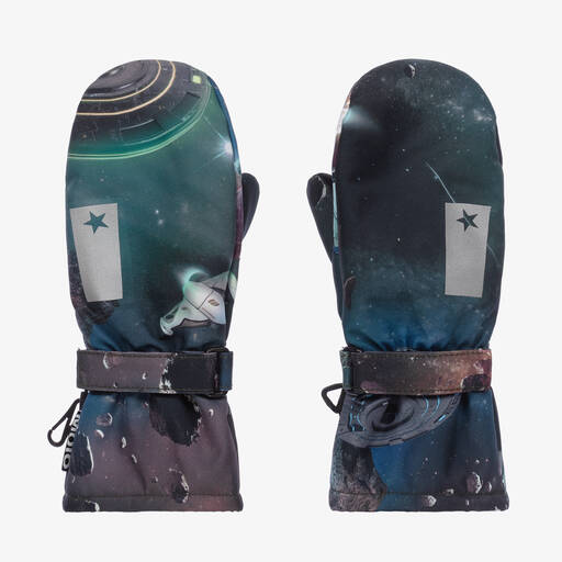 Molo-Синие лыжные варежки с космическим принтом | Childrensalon Outlet