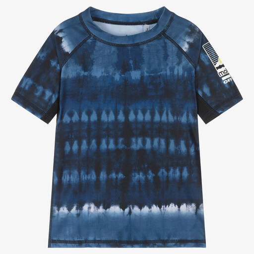 Molo-Boys Blue Tie-Dye Swim Top (UPF50+) | Childrensalon Outlet
