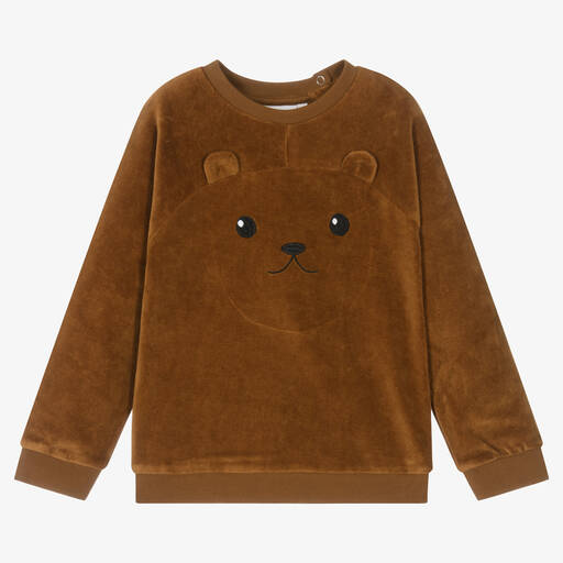 Molo-Braunes Velours-Sweatshirt (J) | Childrensalon Outlet