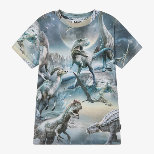 Molo-Boys Dinosaur Graphic Cotton Tee | Childrensalon Outlet