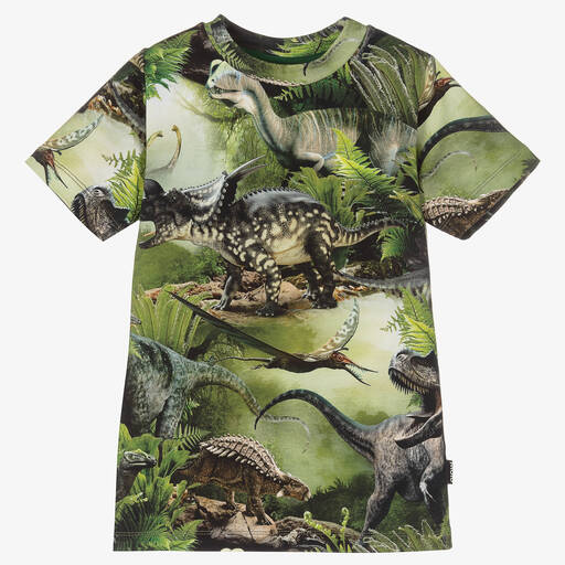 Molo-Boys Green Dinosaur T-Shirt | Childrensalon Outlet