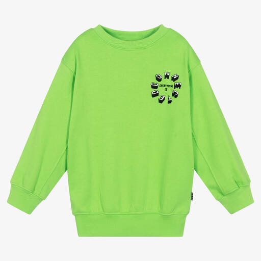 Molo-Boys Green Organic Cotton Sweatshirt | Childrensalon Outlet