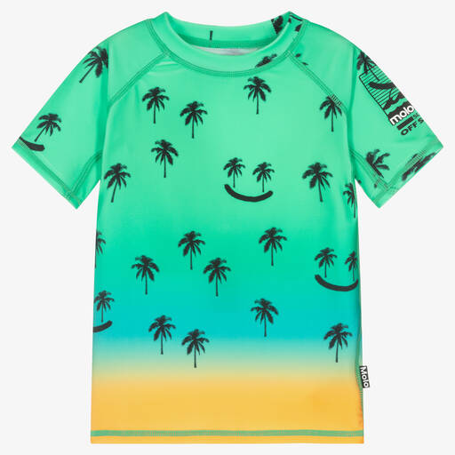 Molo-Boys Green Palm Tree Swim Top (UPF50+) | Childrensalon Outlet
