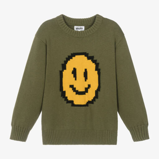Molo-Boys Green Smile Knit Jumper | Childrensalon Outlet