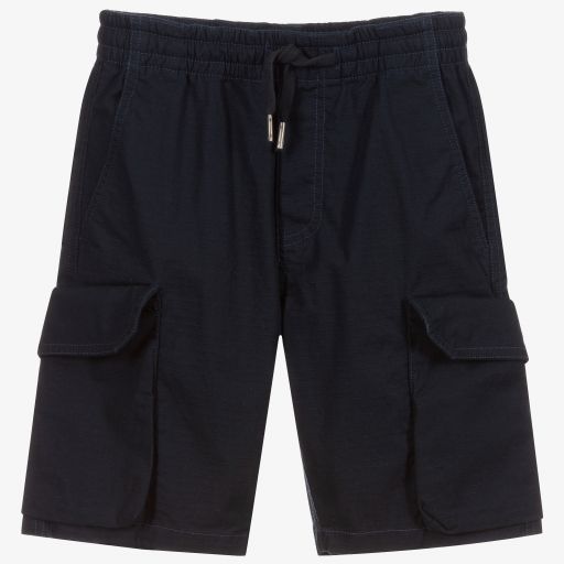 Molo-Boys Navy Blue Cargo Shorts | Childrensalon Outlet