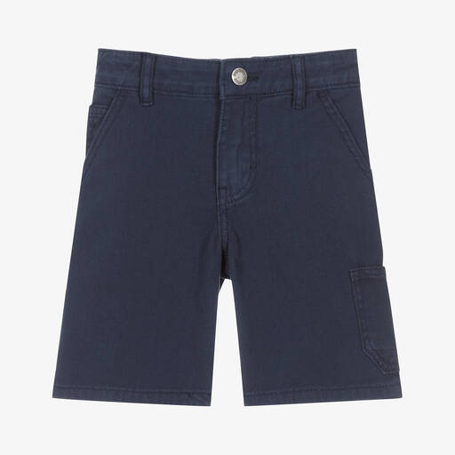 Molo-Boys Navy Blue Cotton Shorts | Childrensalon Outlet