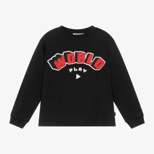Molo-Boys Organic Black Cotton T-Shirt | Childrensalon Outlet
