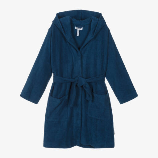 Molo-Boys Plush Navy Towelling Robe | Childrensalon Outlet