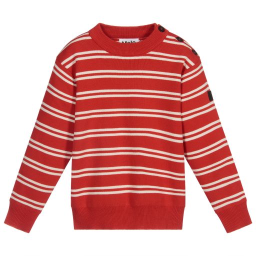 Molo-Boys Red Knitted Sweater | Childrensalon Outlet