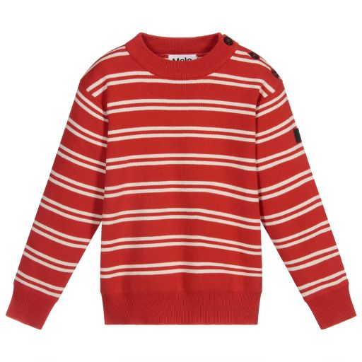 Molo-Boys Red Knitted Sweater | Childrensalon Outlet