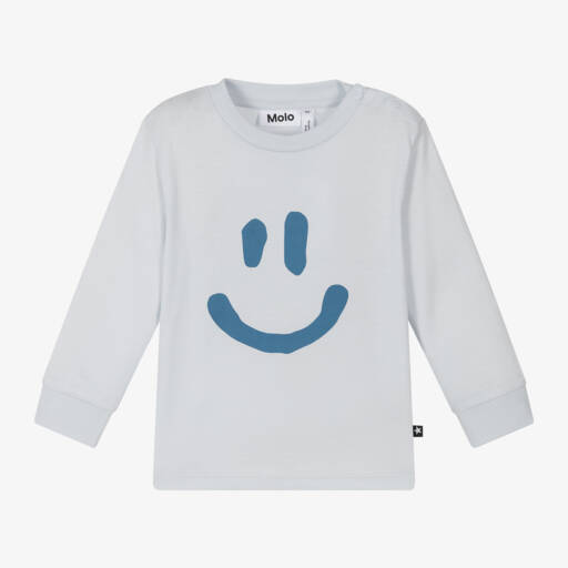 Molo-تيشيرت وجه سعيد أزرق سماوي للأولاد | Childrensalon Outlet