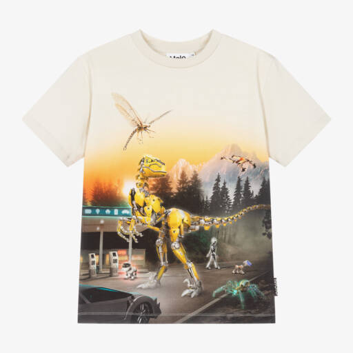Molo-Boys Virtual Dinosaur Cotton Tee | Childrensalon Outlet