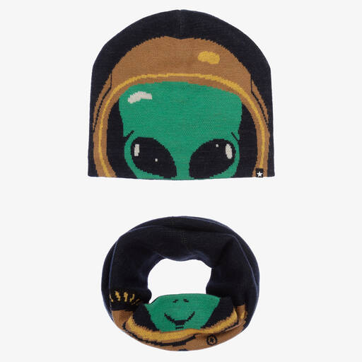 Molo-Boys Wool Alien Hat & Snood Set | Childrensalon Outlet