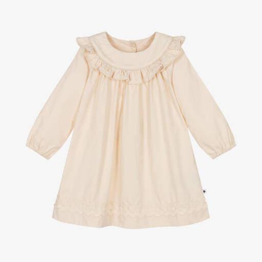 Molo-Платье с оборками из бежевого хлопка для девочек | Childrensalon Outlet