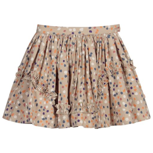 Molo-Girls Beige Cotton Skirt | Childrensalon Outlet