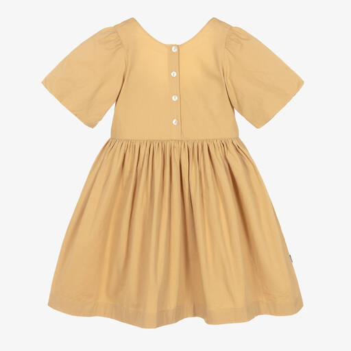 Molo-فستان قطن عضوي بوبلين لون بيج | Childrensalon Outlet