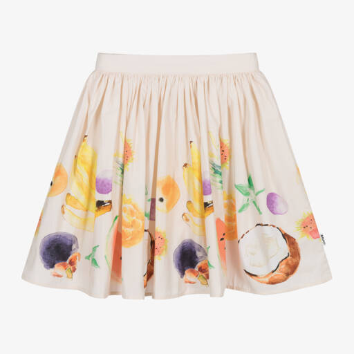 Molo-Юбка из бежевого поплина с фруктами для девочек | Childrensalon Outlet