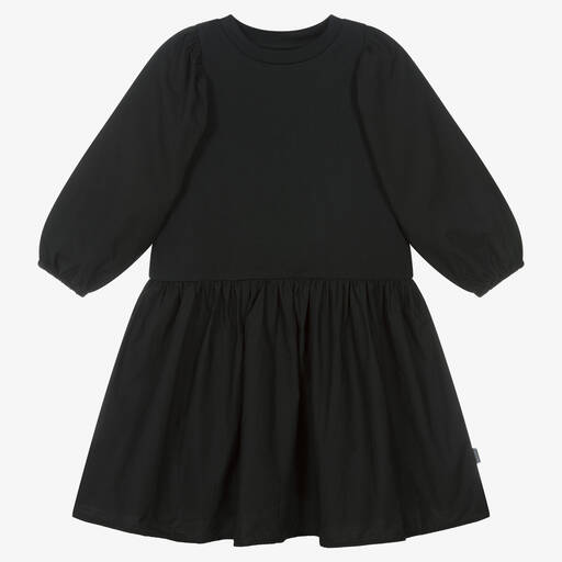 Molo-Girls Black Cotton Dress | Childrensalon Outlet