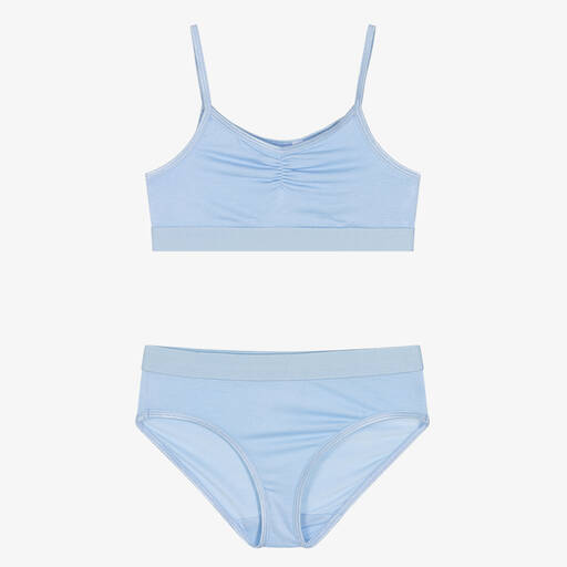 Molo-Girls Blue Bra & Knickers Set | Childrensalon Outlet