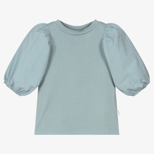 Molo-Голубая хлопковая блузка для девочек | Childrensalon Outlet