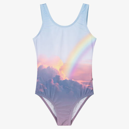 Molo-Girls Blue Rainbow Sky Swimsuit (UPF50+) | Childrensalon Outlet