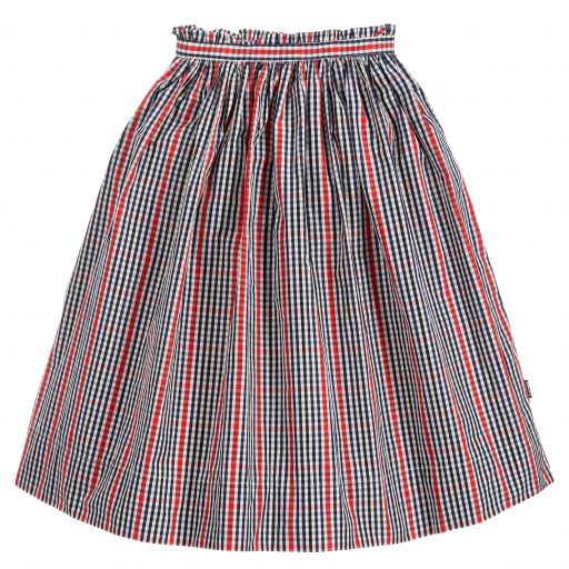 Molo-Girls Blue & Red Check Skirt | Childrensalon Outlet