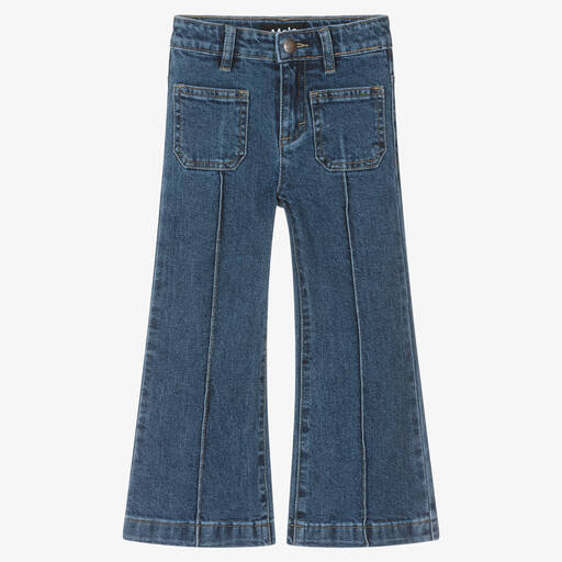 Molo-Girls Blue Relaxed Fit Wide Leg Jeans | Childrensalon Outlet