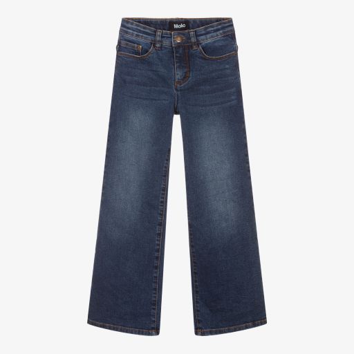 Molo-Girls Blue Wide Leg Jeans | Childrensalon Outlet