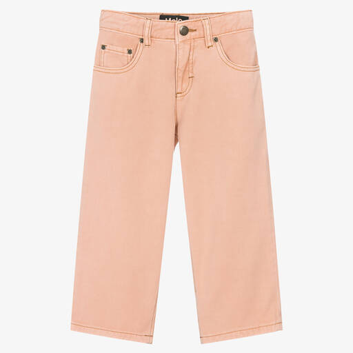Molo-Girls Blush Pink Cotton Jeans  | Childrensalon Outlet