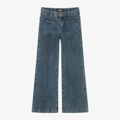 Molo-Girls Denim Wide-Leg Trousers | Childrensalon Outlet