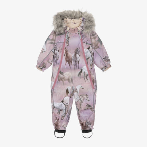 Molo-Girls Dreamy Pink Horse Snowwear | Childrensalon Outlet