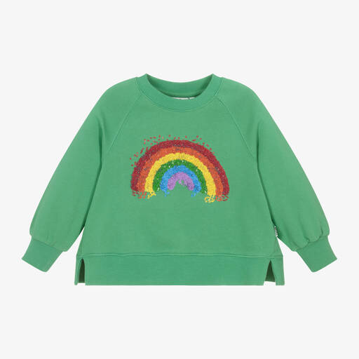 Molo-Girls Green Cotton Sweatshirt | Childrensalon Outlet