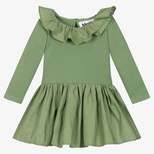 Molo-Зеленое платье из органического хлопка | Childrensalon Outlet