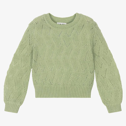 Molo-Grüner Wollpullover für Mädchen | Childrensalon Outlet