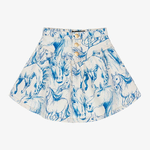 Molo-Кремовая джинсовая юбка с лошадьми для девочек | Childrensalon Outlet