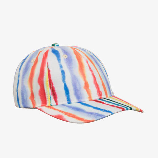 Molo-Girls Ivory Multicoloured Stripe Cap | Childrensalon Outlet