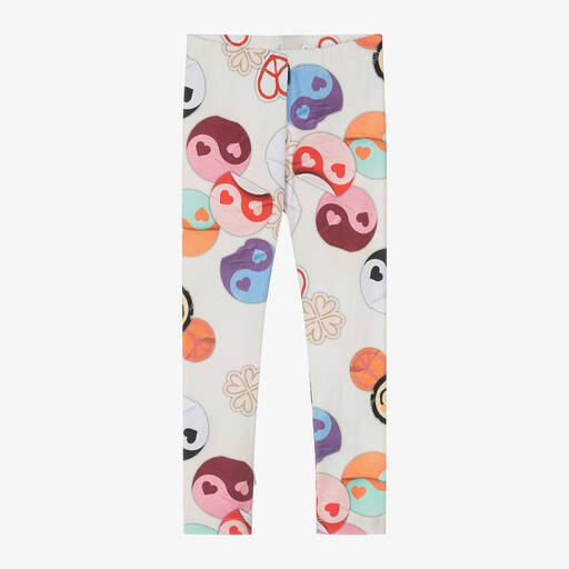 Molo-Girls Ivory Organic Cotton Leggings | Childrensalon Outlet