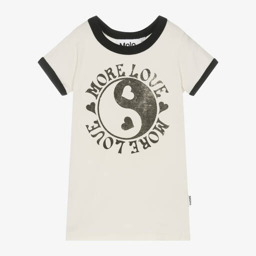 Molo-Кремовая футболка из органического хлопка для девочек | Childrensalon Outlet