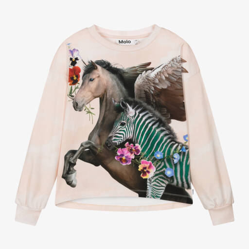 Molo-Girls Light Pink Horse Tee | Childrensalon Outlet